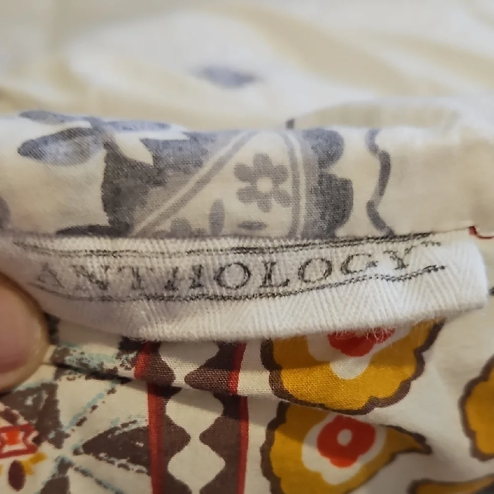 Anthology Jodpur Cream Gray Orange Embroidered Boho Reversible Full Comforter